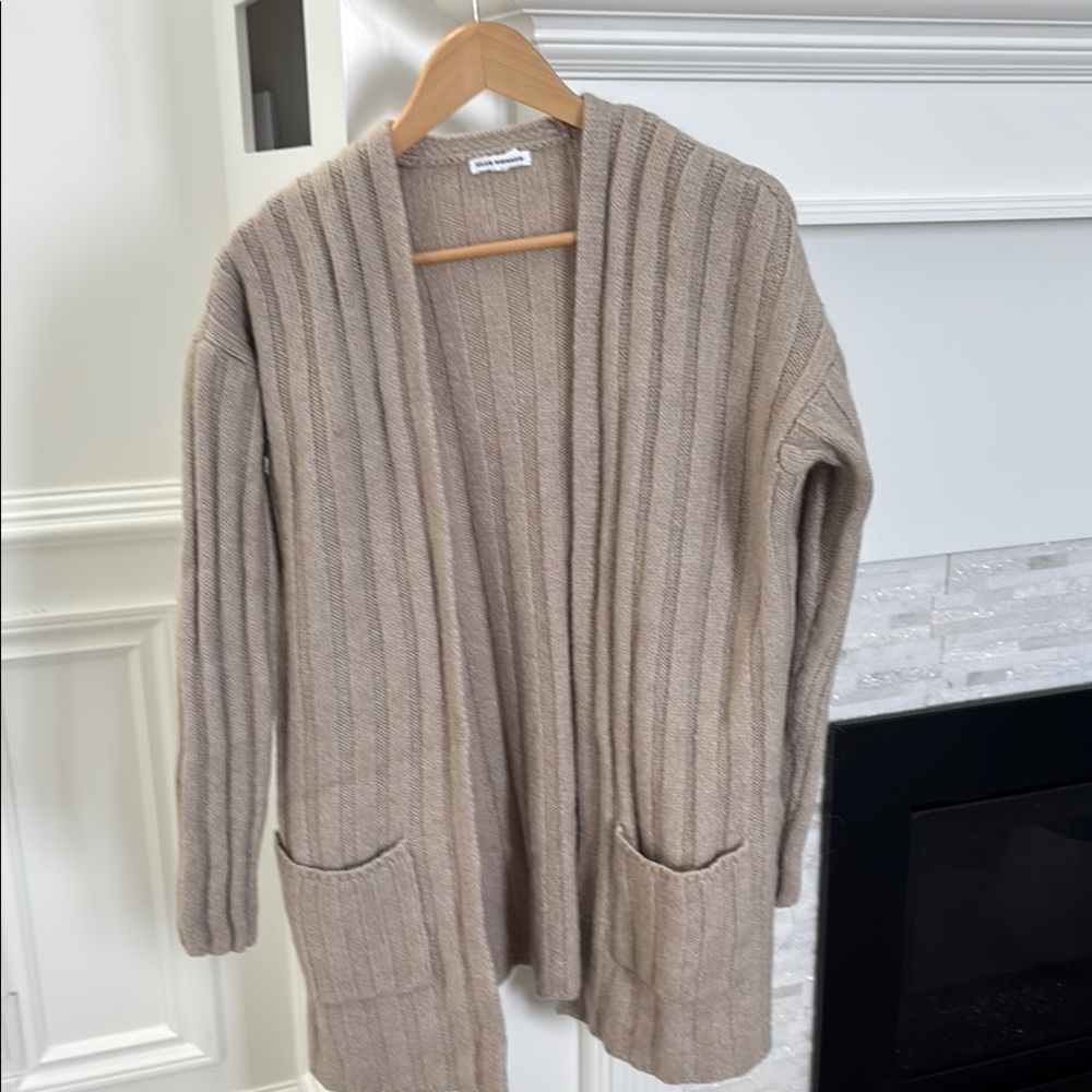 Club Monaco Tan Shawl Collar Cardigan